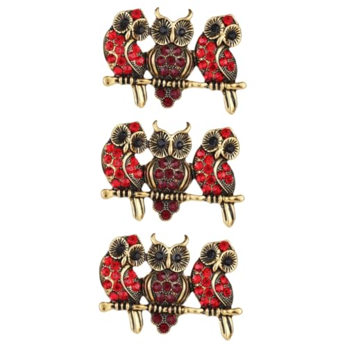 FRCOLOR 3 Stck. Eulenbrosche Legierung Stilvolle Anstecknadel für Frauen Dekorieren von Kleidung Taschen Accessoires Besondere Anlässe von FRCOLOR
