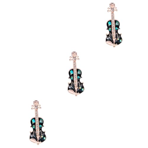 FRCOLOR 3 Stck. Retro Violin Brosche Pin Emaille Violin Anstecknadel für Kleidung Taschen Mäntel Perfektes für Musikliebhaber Freunde von FRCOLOR