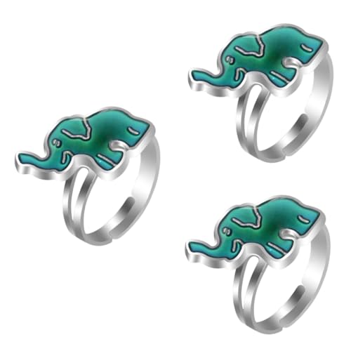FRCOLOR 3 Stck. Thermochromischer Ring für Niedlicher Verstellbarer Finger Schmuck mit Tierdesign für Jungen für Besondere Anlässe von FRCOLOR