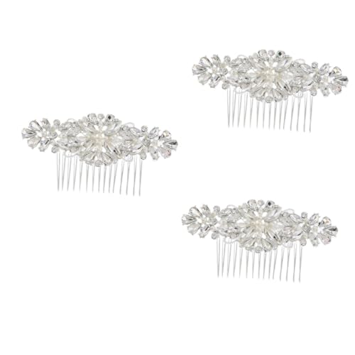 FRCOLOR 3 Stk Haarkamm Strass-Haarkamm für Frauen Haarkamm mit Strass Hochzeitskamm Perlenseitenkamm haar spangen haarclips hair pin Braut Haarkamm Spitze Haarnadel Fräulein von FRCOLOR