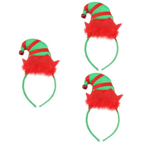 FRCOLOR 3 Stk Elf Kostüm Hüte Kopfbedeckungen Pailletten-weihnachtsmütze Weihnachtsmütze Haarband Für Erwachsene Ohr Stirnband Elf Haarband Kinderhüte Haarreifen Damen Zubehör Krawatte von FRCOLOR