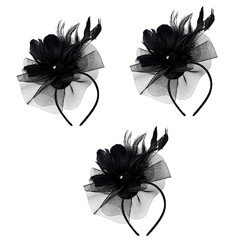 FRCOLOR 3stücke Elegante Haarschmuck Haarklammer Mit Netz Und Federn Geeignet Für Partys Festivals Und Hochzeiten Für Damen Und Mädchen von FRCOLOR