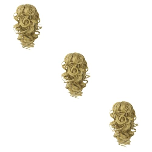 FRCOLOR 3 Stück Pferdeschwanz-perückenclip Synthetische Haarverlängerungen Pferdeschwanz-perückenbackenklemme Für Frauen Und Mädchen Flacher Stil von FRCOLOR