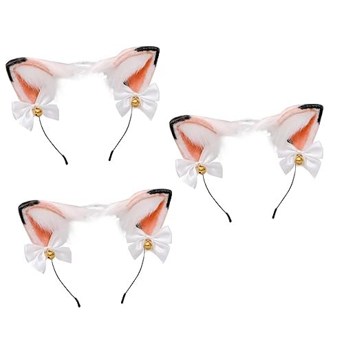 FRCOLOR 3 Stk Siamesische Katze Ohr Stirnband Urlaubsparty-stirnband Stirnbänder Für Damen-make-up Kostüm-kopfbedeckung Mädchen Stirnbänder Tierhaarreifen Rosa Stoff Cosplay Haarschmuck von FRCOLOR