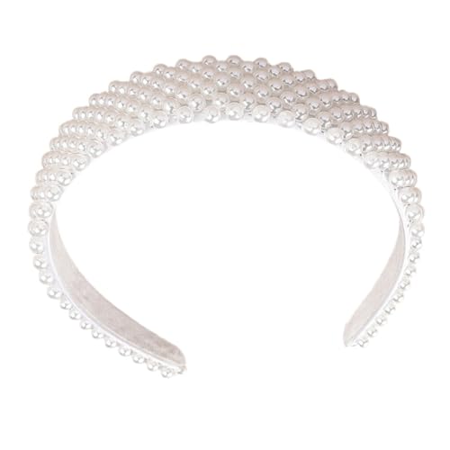 FRCOLOR 3 Stk Stirnband Stirnbänder Aus Kristallperlen Haarschmuck Für Die Hochzeit Perlenparty-stirnbänder Party-perlen-haarreifen Haarschmuck Aus Perlen Wild Offenes Haar Mädchen Weiß von FRCOLOR