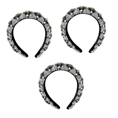 FRCOLOR 3 Stücke Luxus Strass Stirnband Kopfbedeckung Für Hochzeit Retro Inspiriert Haar Hoop von FRCOLOR