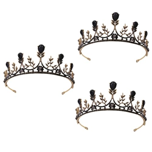 FRCOLOR 3 Stücke Elegante Braut Krone Glamouröse Party Requisiten Für Fotografie Cosplay Schwarz FRCOLOR 3 Stücke Elegante Braut Krone Glamouröse Party Requisiten Für Fotografie Cosplay Schwarz von FRCOLOR