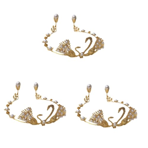 FRCOLOR 3 Stk geburtstagstorte dekoration Kuchendekoration Hochzeit Tiara-Krone Perlen Tiara Vintage-Kronen Perlenkronen Kuchen Party Kuchen Dekoration hochzeitsdeko die Krone Kuchen Krone von FRCOLOR