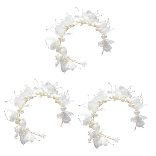 FRCOLOR 3 Stk hochzeit kopfschmuck hochzeitshaar schmuck wedding hair accessories Hochzeitskopfschmuck Stirnbänder Stirnband Haarschmuck für die Hochzeit Kopfschmuck für die Braut Perle von FRCOLOR