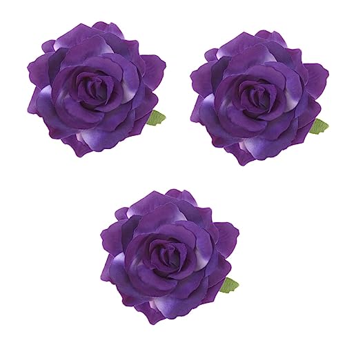 FRCOLOR Rot 3 Stück 2 1 Rosafarbene Haarspange Blumenbrosche Für Frauen Luau-partyzubehör Weiße Haarblumenklammer Brosche Libelle Haarspange Derby-dekorationen Rosen Schal Violett Mann von FRCOLOR