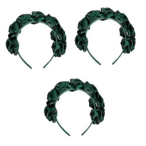 FRCOLOR 3 Stück 5 Stirnband Zum Waschen Des Gesichts Blumenstirnband Hochzeit Florales Stirnband Damen Stirnbänder Breite Stoffstirnbänder Dickes Haarband Fräulein Breitseite Blütenkopf von FRCOLOR