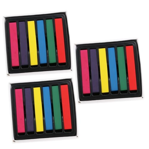 FRCOLOR 3 Stück 6 Haarkreiden lila Haarkreide abwaschbare Kreidemarker rote Haarkreide haarfarbe set Haarfärbemittel blaue haarfarbe Pastellstifte Mädchen Wachsmalstift Rote Haare Fräulein von FRCOLOR