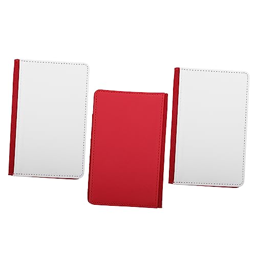 FRCOLOR 3 Stück Ausweismappe Reisepass Dokument Für Halter Beutel Zubehör Reiseveranstalter Mann Mehrere Hüllen Tags Leder Brieftasche Pu Leder Rot von FRCOLOR