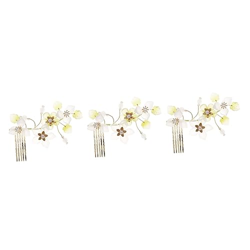 FRCOLOR 3st Blumenkamm Haarkamm Haarschmuck Für Damen Haarschmuck Für Frauen Hochzeit Accessoires Für Damen Haarkämme Für Frauen Hochzeit Kopfschmuck Fräulein Blüte Kleid Metall von FRCOLOR