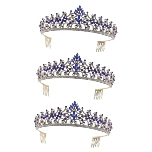 FRCOLOR 3 Stück Brautkrone Kronen Für Frauen Festzug Tiara Mädchen Tiara Kronen Für Mädchen Frauen Strass Krone Mädchen Krone Damen Kronen Prinzessin Krone Für Mädchen Abschlussball Krone von FRCOLOR