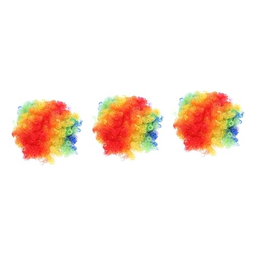 FRCOLOR 3st Afro-clown-vollfarbperücke Für Cosplay Mehrfarbige Afro-clown-vollfarbperücke Clown Kostüm Perücke Color Bang Clown Perücke Vollfarbige Perücke Für Clown Kleidung Schwamm von FRCOLOR