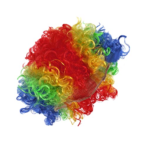 FRCOLOR 3st Karneval Requisiten Clown Perücke Requisiten Erfinden Karneval Verkleiden Requisiten 70er 80er Disco Perücken Cosplay-perücken Clown-regenbogenperücke Partyperücken Lockig Afro von FRCOLOR