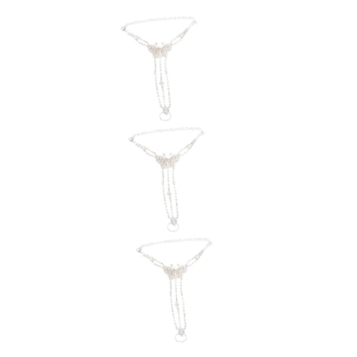 FRCOLOR 3 Stück Damen Fußkettchen Kristallen Verstellbare Strand Knöchelketten Eleganter Schmuck für Hochzeiten Sommer für Frauen Langlebige Fußkette für Besondere Anlässe von FRCOLOR