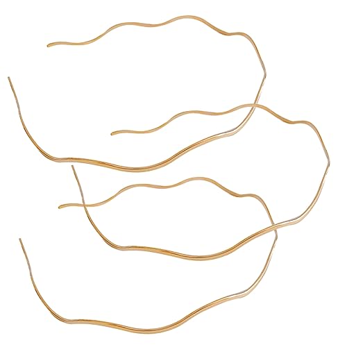 FRCOLOR 3st Goldgeflecht-stirnband Make-up-stirnband Zum Waschen Des Gesichts Stirnbänder Aus Goldenem Metall Für Damen Männer Haarreifen Kamm-stirnband Universal- Schal Männer Und Frauen von FRCOLOR