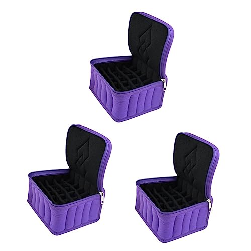 FRCOLOR 3st Organizer Für Ätherische Öle Aufbewahrungsbehälter Für Ätherische Öle Organizer-Tasche Für Ätherische Öle Tragetasche Für Ätherische Öle Schublade Aromatherapie Violett von FRCOLOR