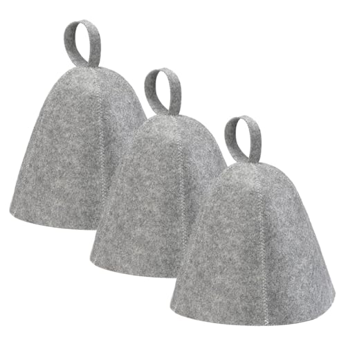 FRCOLOR 3stücke Filz Saunahut Wasserabsorbierend Für Damen Herren Sauna Zubehör Duschhut Badehaus Kopfbedeckung Leicht Wiederverwendbar Bequemer Hut von FRCOLOR