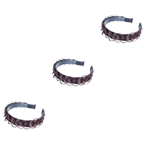 FRCOLOR 3 Stück Fischgräten Stirnband Geflochtenes Haargummi Geflochtene Haarstirnbänder Breite Geflochtene Zöpfe Geflochtene Perücke Haar Edelsteine ​​Für Frauen Geflochtenes von FRCOLOR