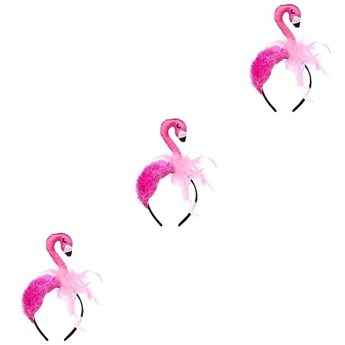 FRCOLOR 3 Stk Flamingo-stirnband Make-up-stirnband Hawaii-stirnband Baby Mädchen Verbeugt Sich Geknotetes Stirnband Für Damen Tropische Stirnbänder Flamingo-hut Kind Sommer Requisiten Samt von FRCOLOR