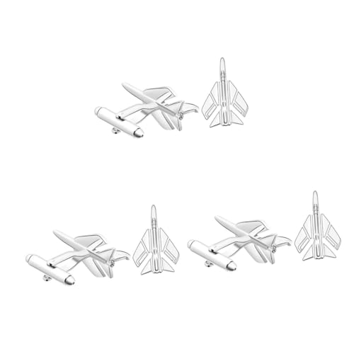 FRCOLOR 3 Stück Flugzeug Manschettenknöpfe Hochwertigem Kreatives Design für Männer Frauen für Formelle Anlässe Hochzeiten Geschäftsmeetings Langlebig von FRCOLOR
