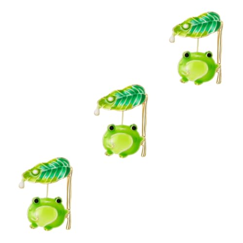 FRCOLOR 3 Stück Frosch Brosche Metall Einzigartige Anstecknadel für Kleidung Schals Taschen Dekorative Klammer im Ästhetischen Design für Besondere Anlässe von FRCOLOR