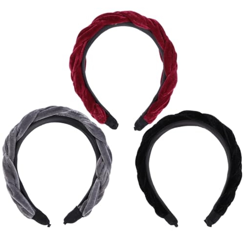 FRCOLOR Geknotete Schwamm Gepolstertes Stirnband Quer Breites Geflochtenes Haarband Kopfschmuck Für Hochzeitsfeiern Para Mujer De Bauschiges Stirnband Fadenkreuz Fräulein Tuch Modellieren von FRCOLOR