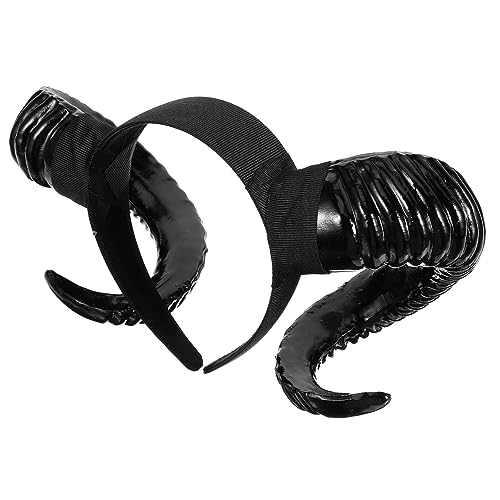 FRCOLOR 3st Simulation Hörner Stirnband Schaf Schwarz Hörner Kopfschmuck Weihnachten Stirnband Halloween Requisiten Halloween-kostüme Für Mädchen Strumpf Stuffer Geschenke Ohr Das Foto von FRCOLOR