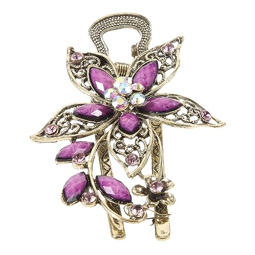 FRCOLOR Haarschmuck 3 Stück Haar-Accessoires Für Frauen Mädchen Haarspangen Lila Haarspangen Rosa Haarspange Vintage-Blumen-Haarspange Damen-Haarspange Grüne Haarspange Haarspange von FRCOLOR