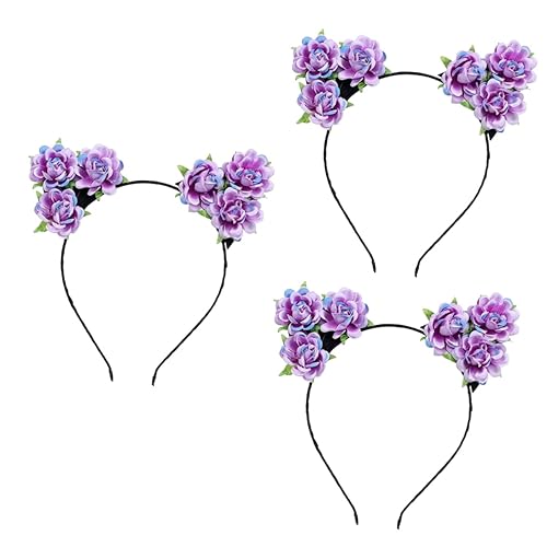 FRCOLOR 3st Tierische Stirnbänder Dekorative Haargummis Haarschmuck Rosa Stirnband Dekorative Stirnbänder Violett Mädchen Schmücken Ohr von FRCOLOR