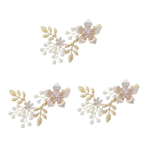 FRCOLOR 3 Stk Haarnadel Haarspangen Für Die Braut Haarschmuck Für Frauen Hochzeit Blumen-haarspangen Haaraufsätze Für Damen Hochzeitshaar Legierung Hochzeitskleid Fräulein Perlenblume von FRCOLOR