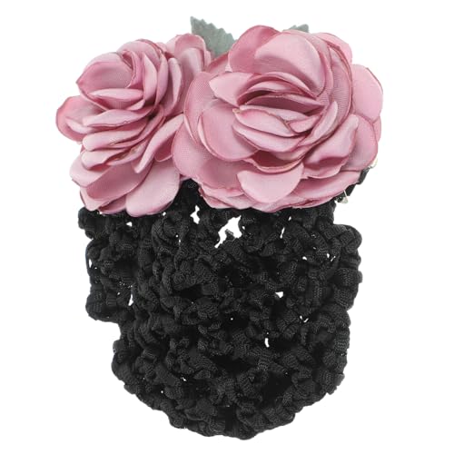 FRCOLOR 3 Stück Haarnest Haarspangen Mit Netz Haarnetze Für Dutts Grüne Kosmetikdosen Ballett Haarnetz Damen Haar Accessoires Damen Haarnetze Schleife Netz Rosa Friseur von FRCOLOR