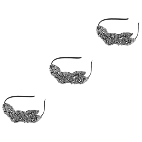 FRCOLOR 3 Stück Haarschmuck Haarbänder Damen Haarreifen Einfacher Haarreifen Kristall Haarreifen Mädchen Haarreifen Silber von FRCOLOR