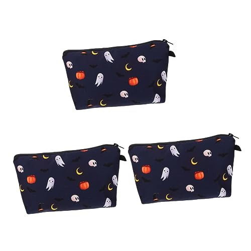 FRCOLOR 3st Halloween-Kosmetiktasche Kosmetik-Organizer-etui Clutch-Make-up-Tasche Kulturbeutel Für Damen Aufbewahrungstasche Für Toilettenartikel Reisetasche Polyester Wasserdicht Reisen von FRCOLOR