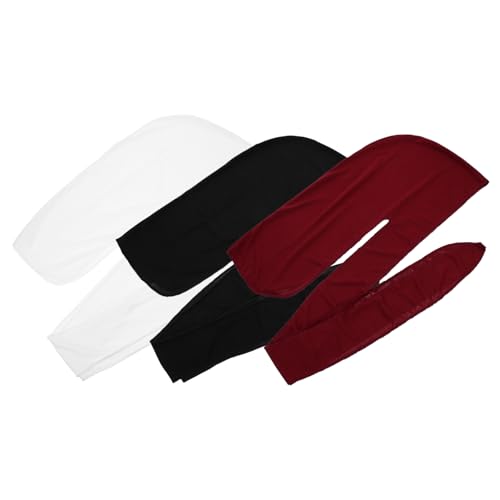 FRCOLOR 3 Stück Herren Hip Hop Turban Mützen Atmungsaktive Seidige Kopfbedeckung für Männer für Vielseitige Wraps für Kreativen Look von FRCOLOR