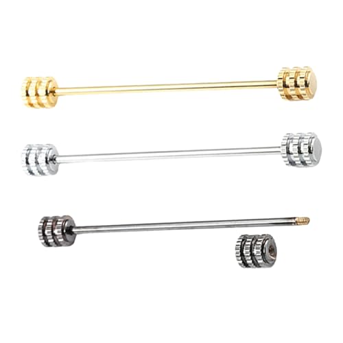 FRCOLOR 3 Stück Herren Kragenstifte aus Modische Anstecknadeln für Hemdkragen und Revers Leichte Sichere Broschen in Silber Gold und Schwarz für Anzug Smoking Festliche Anlässe von FRCOLOR