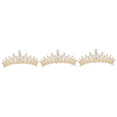 FRCOLOR 3 Stück Kopfschmuck Für Brauthochzeiten Barockkrone Schmuck Für Frauen Hochzeit Haarranken Exquisites Strass-accessoire von FRCOLOR