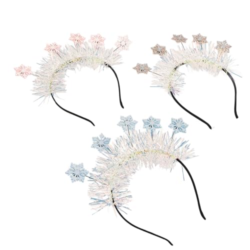 FRCOLOR 3stücke Schneeflocken-stirnband Für Frauen Weihnachts-haarzubehör Weihnachtsparty-dekoration Leicht Und Angenehm Zu Tragen Langlebig Und Verformungsbeständig Für Festliche von FRCOLOR