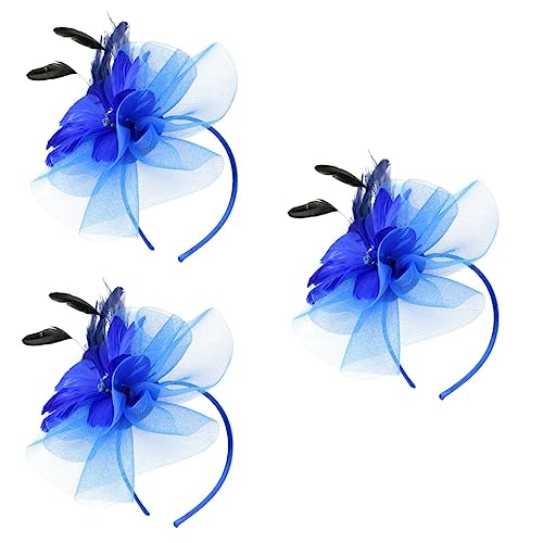 FRCOLOR 3 Stk Mesh-feder-kopfschmuck Damen Stirnbänder La Hüte Für Frauen Tea-party-fascinator-hüte Mützen Für Frauen Damenhüte Damen-stirnband Fräulein Schallwand Anmut Künstliche Federn von FRCOLOR