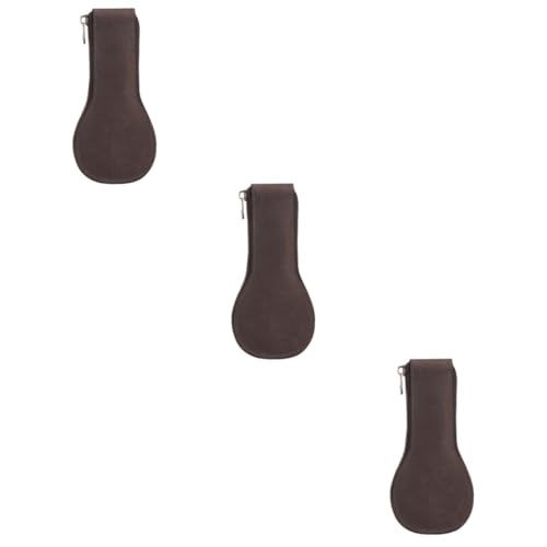 FRCOLOR 3 Stück Kuhläden -Uhr -Tasche Reisen Fall Essentials betrachten einzelne Uhr reißverschluss Uhrentasche Uhrengehäuse für Herren einzelnes Uhrenetui Leder Coffee von FRCOLOR