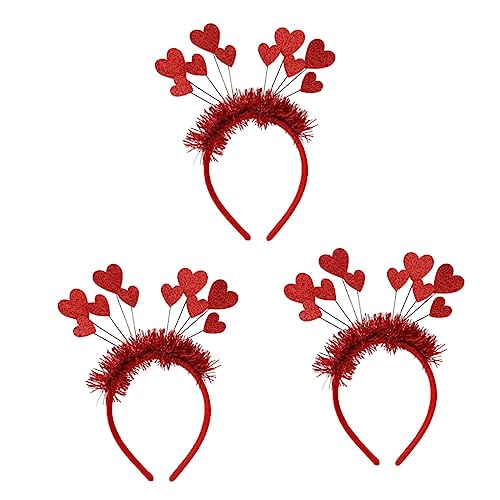 FRCOLOR 3st Liebe Stirnband Sonnenbrillen-stirnband Für Frauen Valentinstag Herz Stirnband Alien-stirnband Rotes Stirnband Roter Herzkopf Bopper Zubehör Erwachsener Grüße Leder Fräulein von FRCOLOR