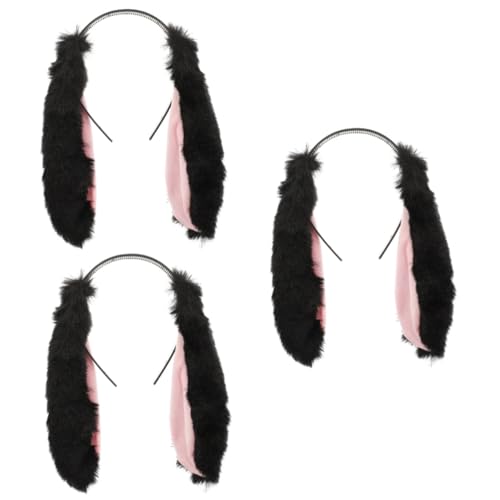 FRCOLOR 3 Stück Lop Kaninchen Stirnband Karnevals Stirnband Festival Kopfbedeckung Mahjong Ohrringe Damen Hasen Make Up Stirnband Urlaubs Kopfbedeckung Kopfbedeckung von FRCOLOR
