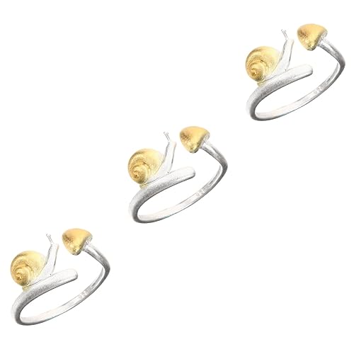 FRCOLOR 3 Stück Mushroom Ring Damen Verstellbarer Fingerring Eleganter Schmuck für Hochzeit Verlobung Partys Schnecken Design für Frauen Geschenkidee von FRCOLOR