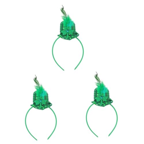 FRCOLOR 3 Stück Party Kopfschmuck Patrick'S Day Festival Requisiten Patrick'S Day Stirnband Hut Party Haar St Patricks Day Party Haarband Make Up Haarband Kleeblatt Kopfbedeckung Hut von FRCOLOR