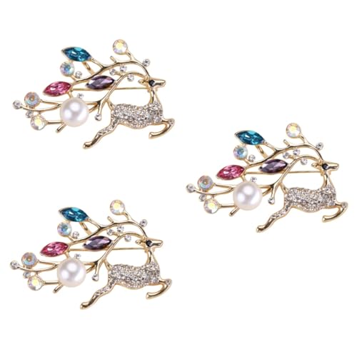 FRCOLOR 3 Stück Perlen Brosche für Damen Brosche mit Perlen Akzenten Roségold Stilvolles Accessoire für Besondere Anlässe für Kleider Taschen von FRCOLOR