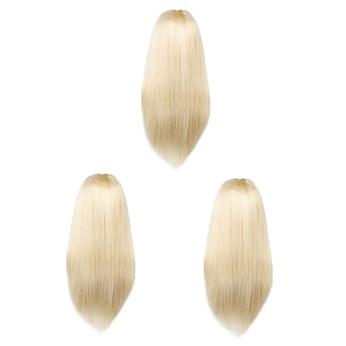 FRCOLOR 3st Perücke Kopfbedeckung Lange Gerade Blonde Perücke Blonde Perücke Gerade Kostenlose Perücke Frauen Blonde Perücke Perücken Fräulein Glattes Haar Hochtemperaturdraht Kleidung von FRCOLOR