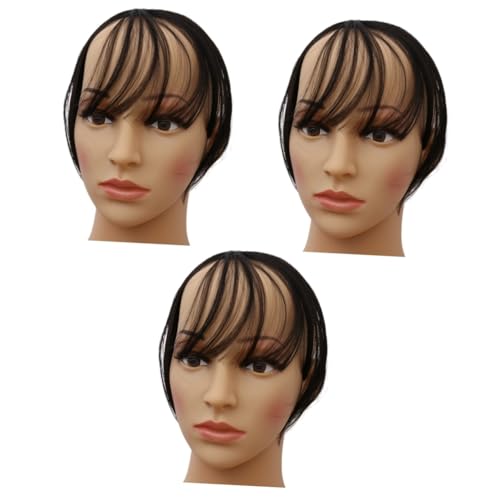 FRCOLOR Haarperücken 3 Stk Realistische Perücke Für Frauen Frau Kurze Perücke Perücke Perücken Perücke Mit Knall Perücke Mit Haar Neuausgabe 3d Luftknalle von FRCOLOR